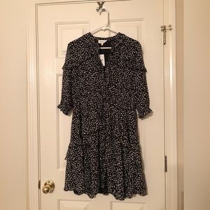 Bohme 4 Printed Ruffle Detailed Dress medium NWT